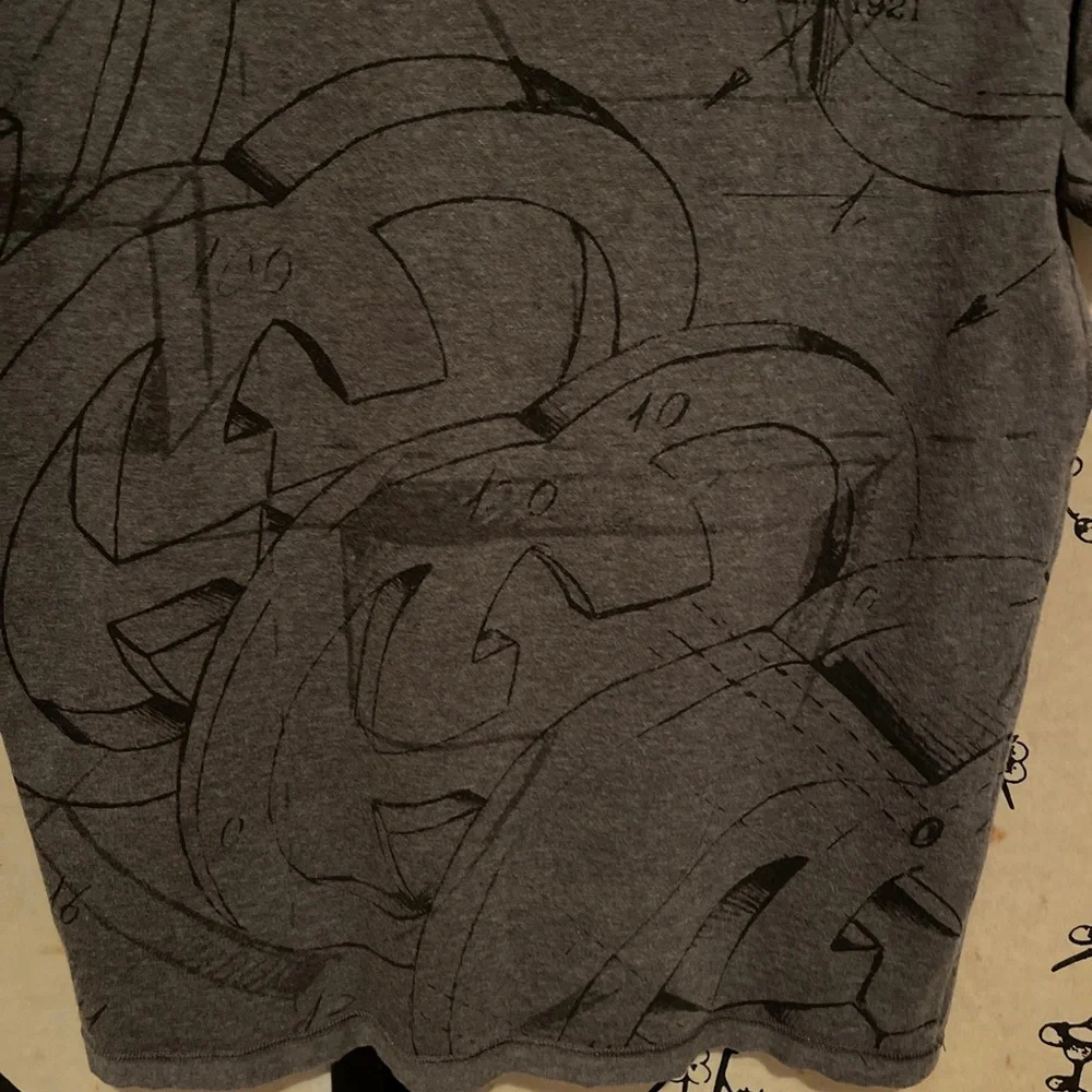 VTG Gucci Men’s Gray Tom Ford Archive Abstract GG All Over Print T-Shirt RARE